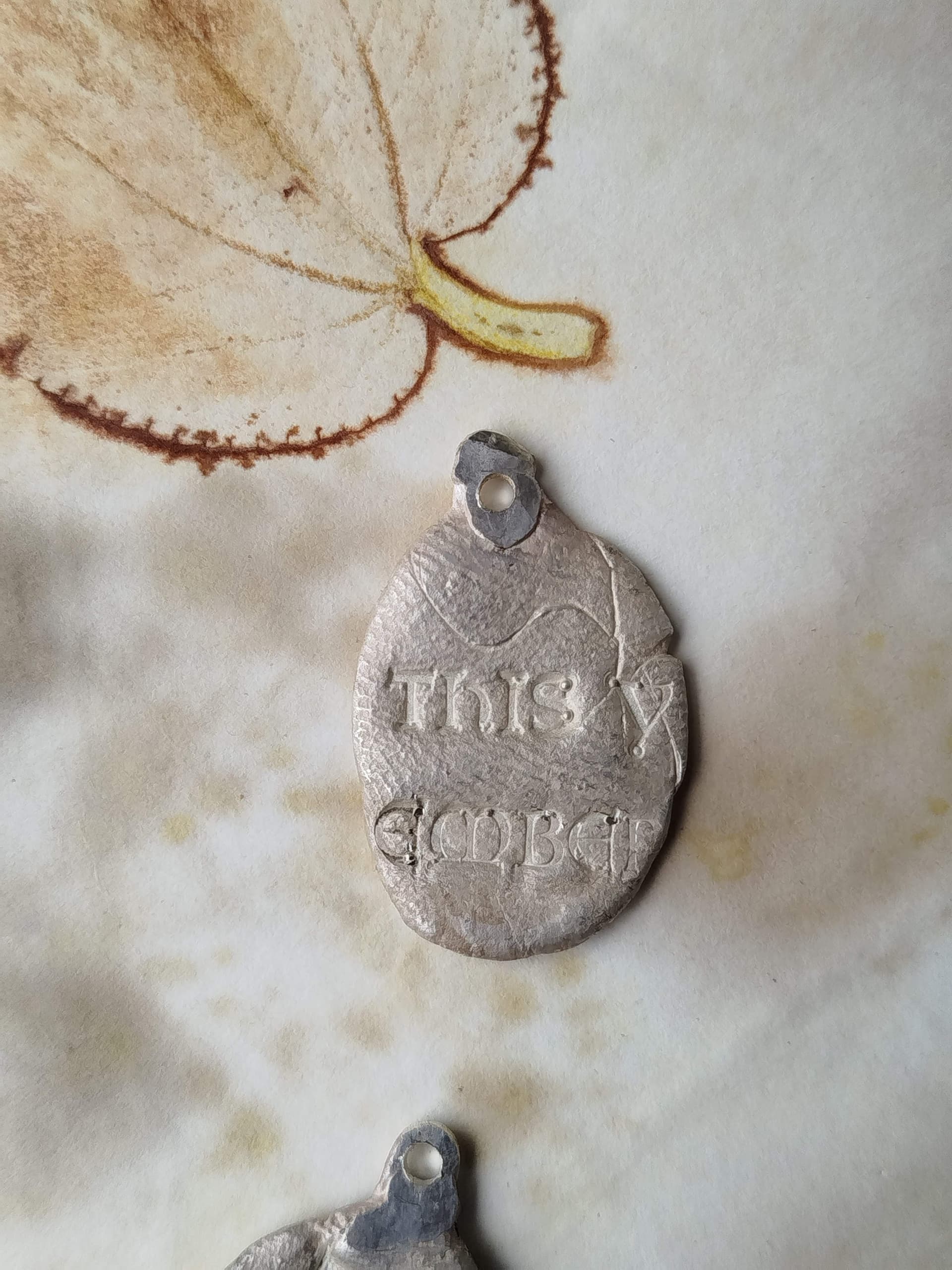 Posies silver pendant detail